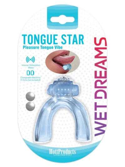 Tongue Vibrator Clitoral Stimulator Wet Dreams Tongue Star - Blue