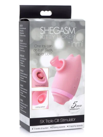 Triple Clit Stimulator Clit Vibrator Shegasm Kitty Licker - Pink