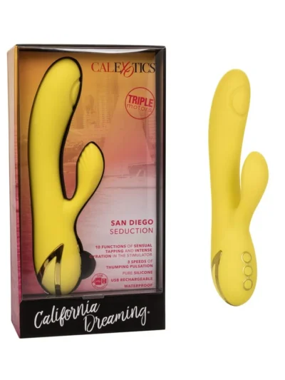 Triple Motors Rabbit Clit Vibrator San Diego Seduction - Yellow