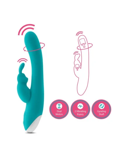 Vaginal & Clit Rabbit Vibrator with 7 Functions - Aquamarine