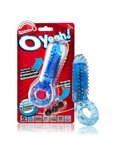 Vibrating Cockrings with Powered Bullet Clit Stimulator - Blue