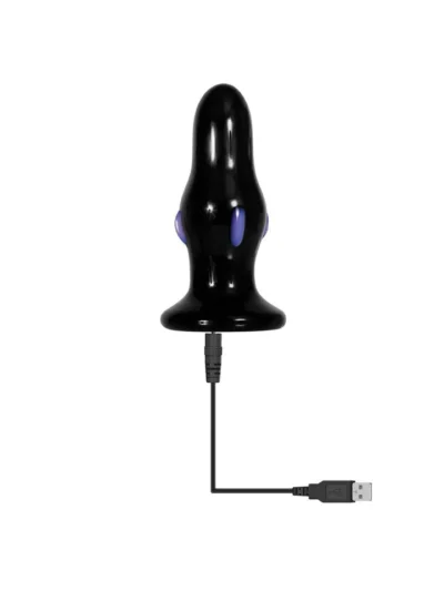 Vibrating Glass Anal Plug with Stimulating Bubs & 10 Speeds