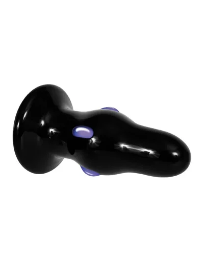 Vibrating Glass Anal Plug with Stimulating Bubs & 10 Speeds