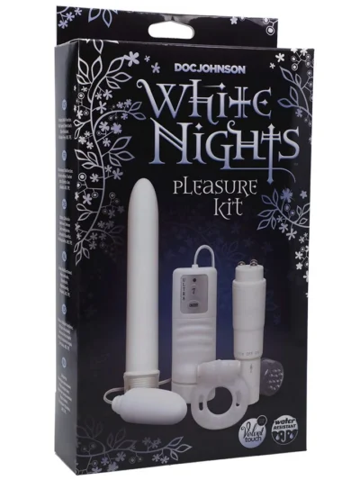 White Nights Pleasure Kit With Bullet & Vibrating Cock Ring